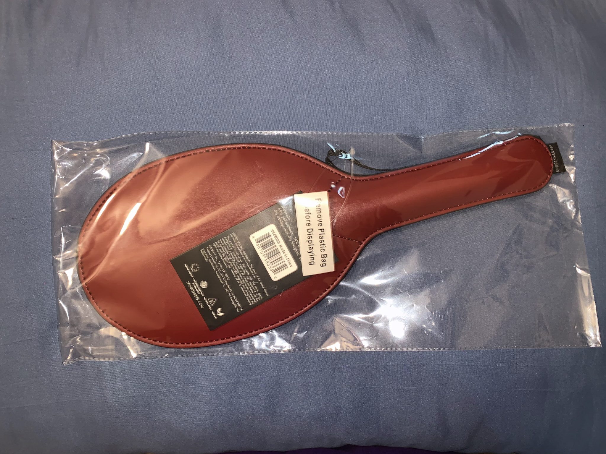 Sportsheets Saffron Ping Pong Paddle Packaging