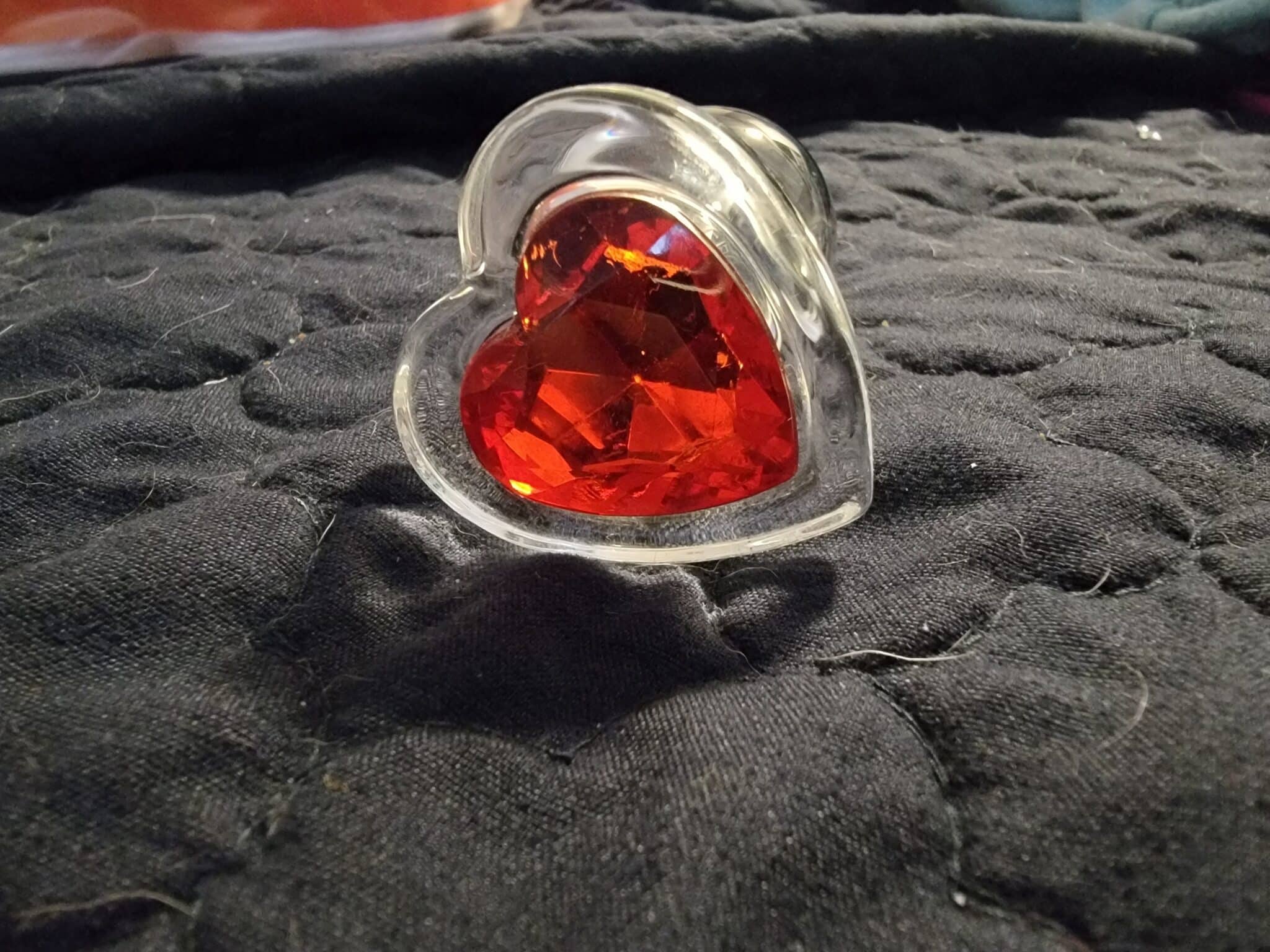 Booty Sparks Heart Gem Glass Anal Plug Design