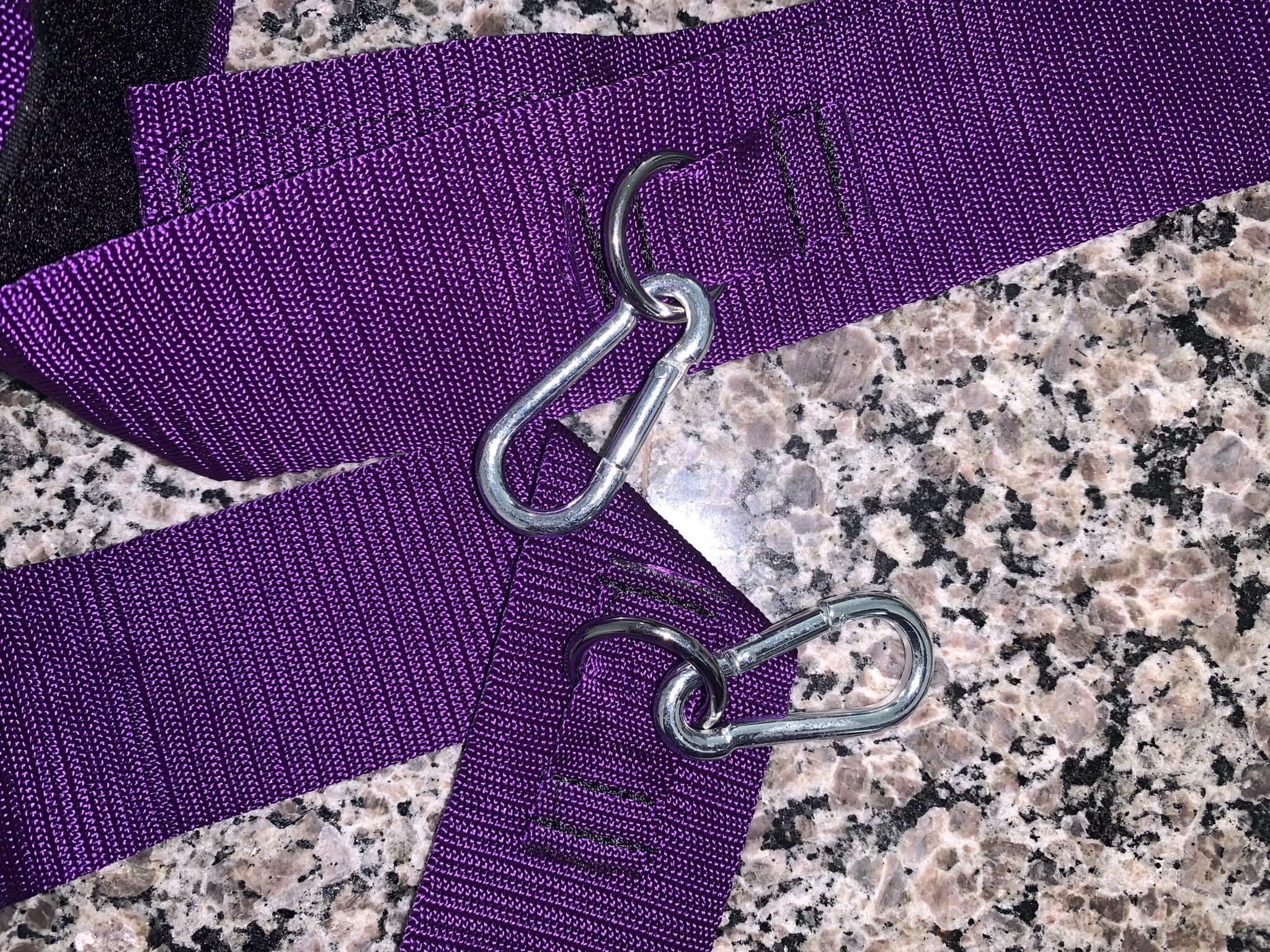 Purple Reins Body Harness with Wrist and Thigh Restraint Materials and care